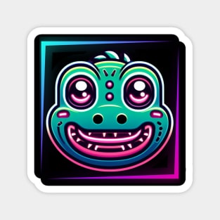 glitch gator art Magnet