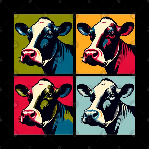 Colorful Bovine Brilliance: Pop Art Cow by PawPopArt