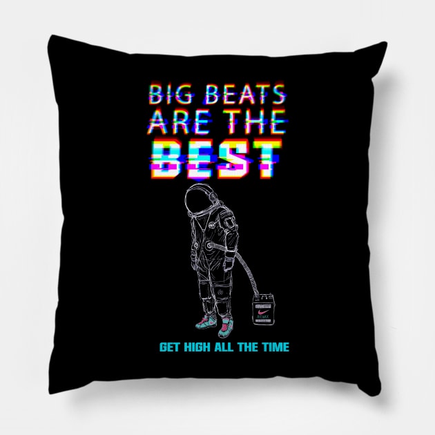 Get High All The Time Astronauts Pillow by rankgenoa