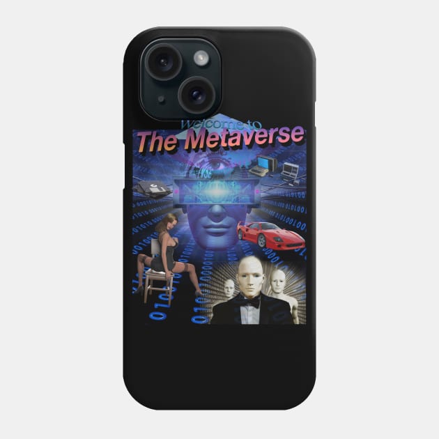 Welcome To The "M e T a V e R $ E" Epic Virtual Reality Computer Technology Social Network Artificial Intelligence Simulation Internet Website Floppy Disc Beta Testing Program Initiative Phone Case by blueversion