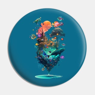 Tropical Fish World Pin