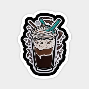 Ice Coffee Vintage Coffeebeans Retro Since Established Magnet