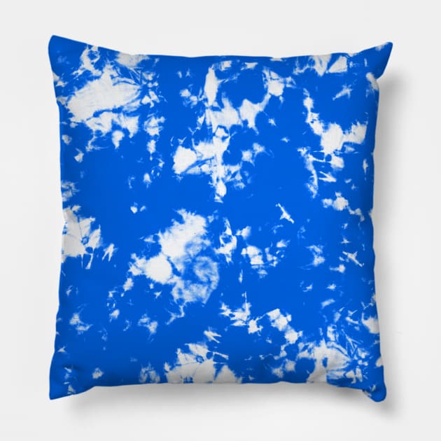 Cobalt Blue ocean - Tie Dye Shibori Texture Pillow by marufemia