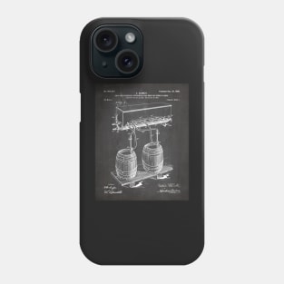 Beer Keg Patent - Home Brewer Craft Beer Art - Black Chalkboard Phone Case