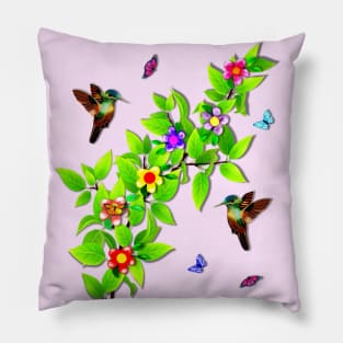 Hummingbirds and Butterflies Pillow