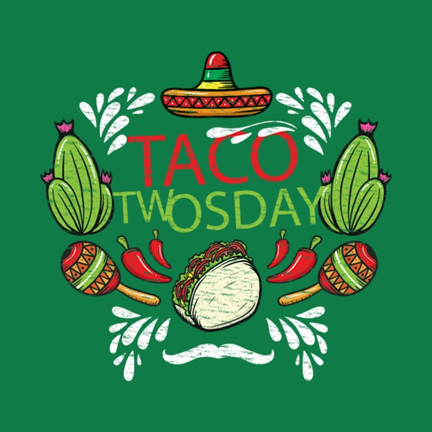 Tacos Cactus Taco Twosday 2 Birthday Gift T-Shirt by souhailstore