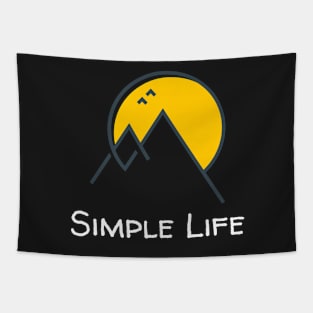 Simple Life - Mountains Sun and Birds Tapestry