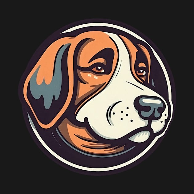 Beagle dog portrait in circle by KOTYA