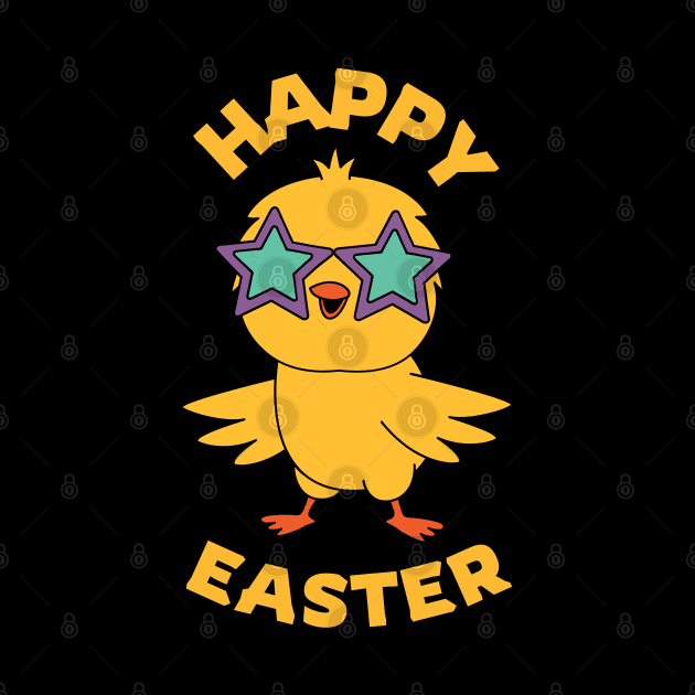 Happy Easter. Colorful and cute chicken design by JK Mercha