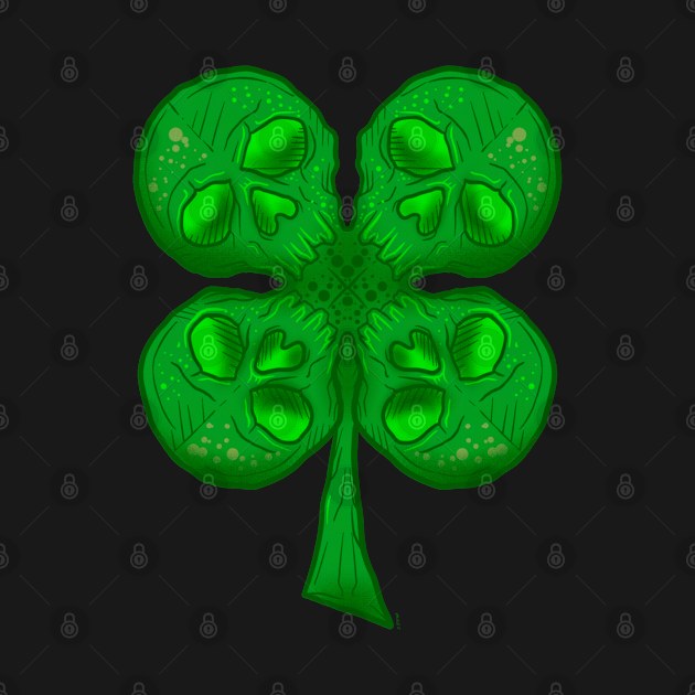 Four leaf clover skulls by Chillateez 