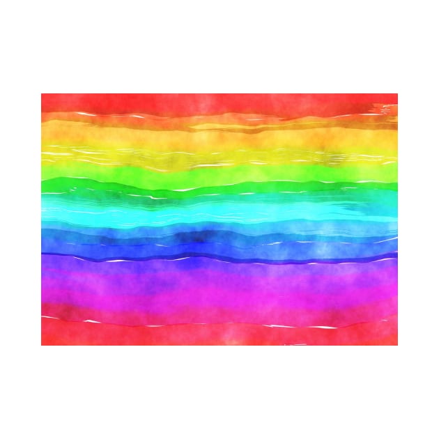 Rainbow Watercolor Stripes by StripePatterns