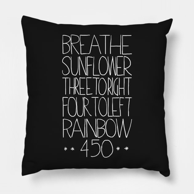 Breathe- sunflower- tree to right- four to left- rainbow- 450 Pillow by Aliciathecat