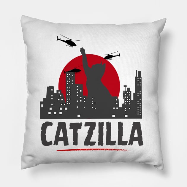 CATZILLA Japanese Sunset Pillow by Epsilon99