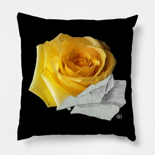 Sonny's Yellow Rose Pillow by WorkOfArtStudios