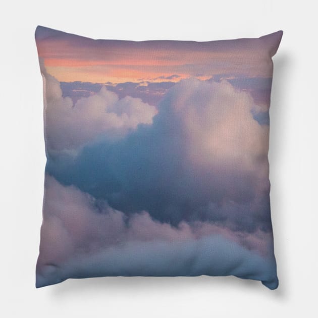 Dreamy pink purple clouds sky Pillow by BrightOne