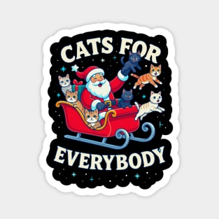 Cats for Everybody Holiday Sleigh Magnet
