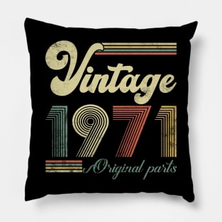 Vintage 1971 53rd Birthday Gift Men Women 53 Years Old Pillow