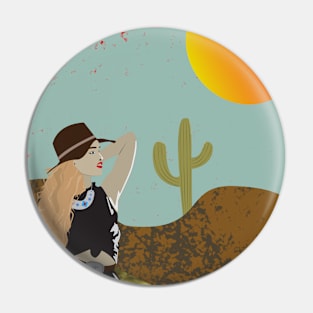 Sun Shines on Desert Cowgirl Pin