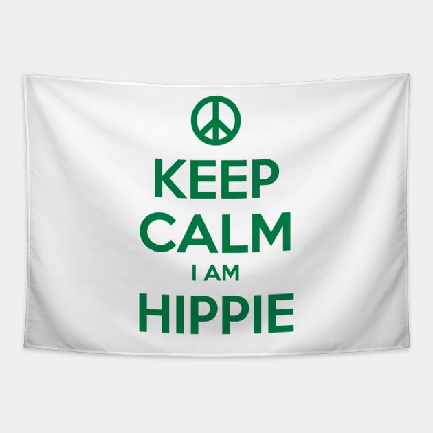 KEEP CALM I AM HIPPIE Tapestry by eyesblau