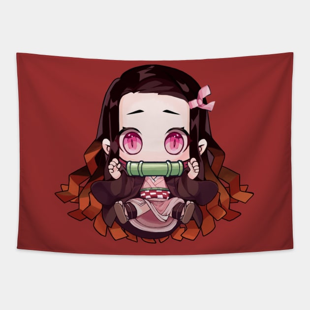 Nezuko Cute Tapestry by abelabells