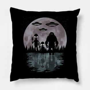 Bigfoot And Alien Pillow