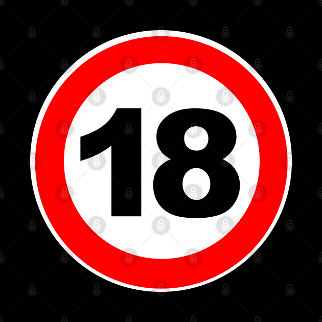 18th Birthday Gift Road Sign Finally Adult by Shirtbubble