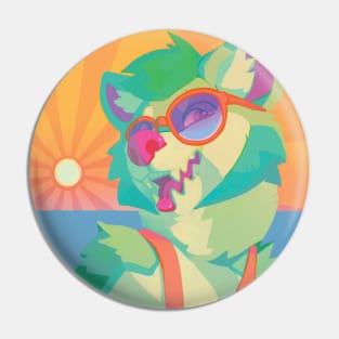 beach b!tch (green furry dog) Pin