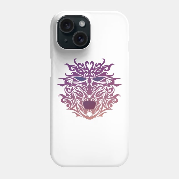 Purple Tribal Tattoo Ghost Mask Phone Case by ZeichenbloQ