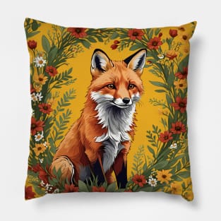 Mississippi Red Fox Surrounded By Tickseed Flowers 2 Pillow