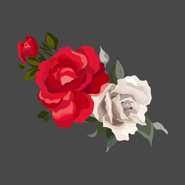 Red and White Roses by Anel Store