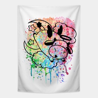 Rainbow Paint Splatter - Cow Angel Tapestry