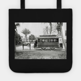 Florida East Coast Trolley, 1905. Vintage Photo Tote