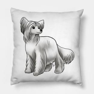 Dog - Chinese Crested - Powderpuff - White Pillow