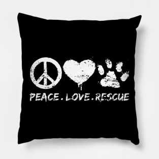 Retro Adopt Dog Cat Animals Peace Love Rescue Pillow