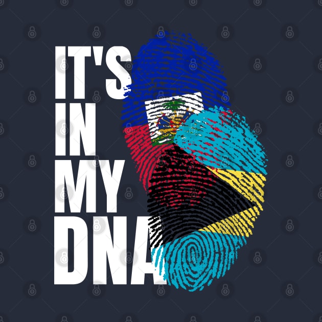 Haitian And Bahamian Mix DNA Flag Heritage Gift by Just Rep It!!