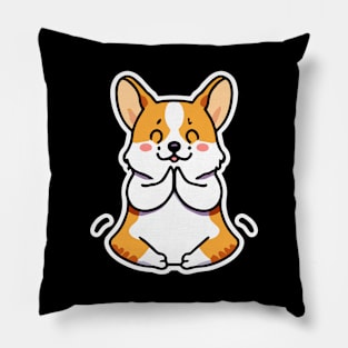 Corgi Namaste Dog Lover Welsh Pillow