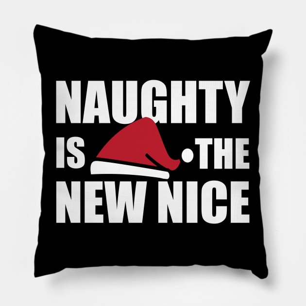 Naughty is the New Nice | Funny Christmas T-Shirt Gift Pillow by MerchMadness