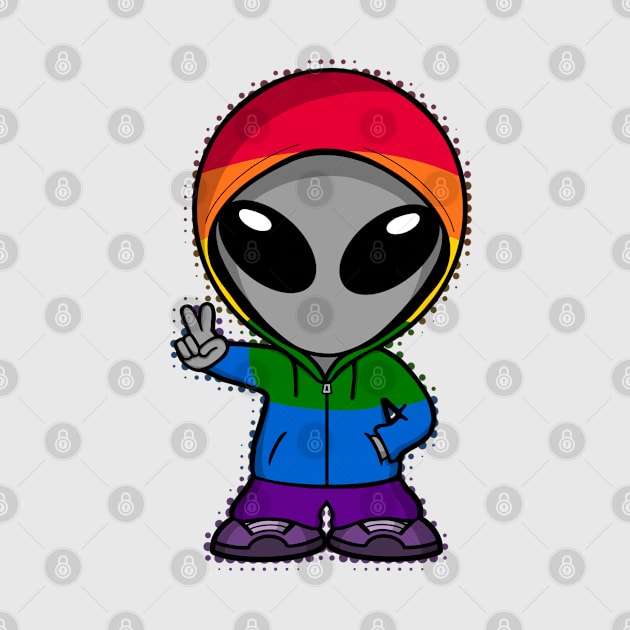 Space Alien LGBTQIA Pride Colors by SpaceAlienTees