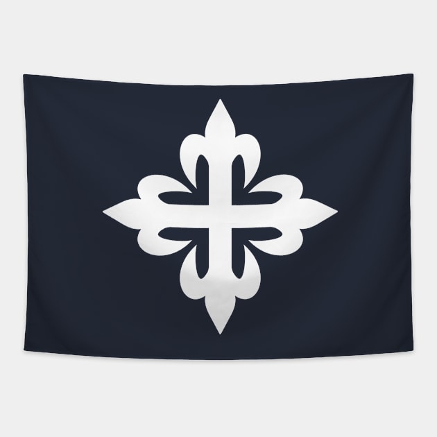 Flowered cross (white) Tapestry by PabloDeChenez