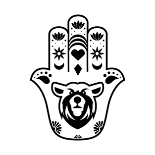 Dark Bear Hamsa Hand T-Shirt