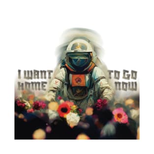 astronaut in flower garden T-Shirt