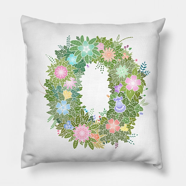 "O" Floral Letter Monogram Pillow by birthflower