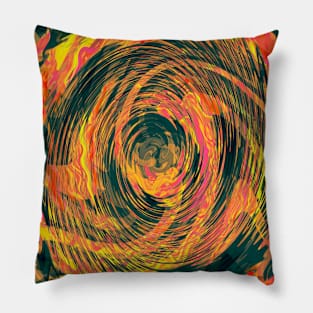 Evening - Groovy Stormy Swirl Abstract Pillow