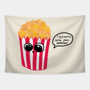 Corny Popcorn Joke Tapestry