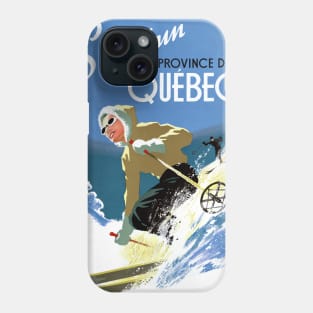 Vintage Travel Poster Canada Ski Fun La Province De Quebec Phone Case