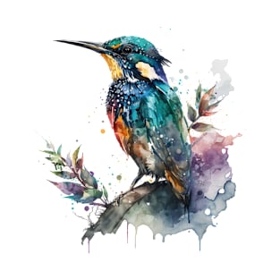 Watercolor Kingfisher Bird T-Shirt