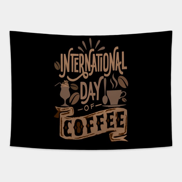 International Coffee Day Tapestry by Zooha131