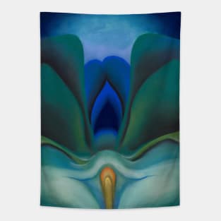 High Resolution Georgia O'Keeffe Painting Blue Flower 1918 Tapestry