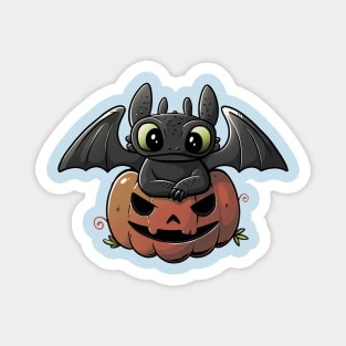 Spooky Dragon Cute Funny Halloween Pumpkin Magnet