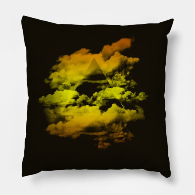 triangle fire clouds Pillow by bobyberto